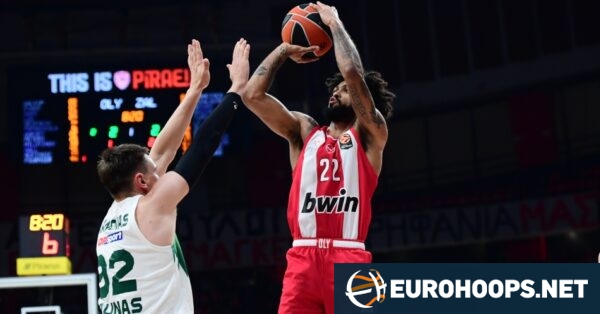 Dorsey's 30 Points Power Olympiacos Over Zalgiris
